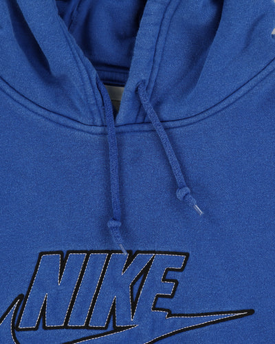 00s Y2K Nike Blue Embroidered Hoodie - XXL