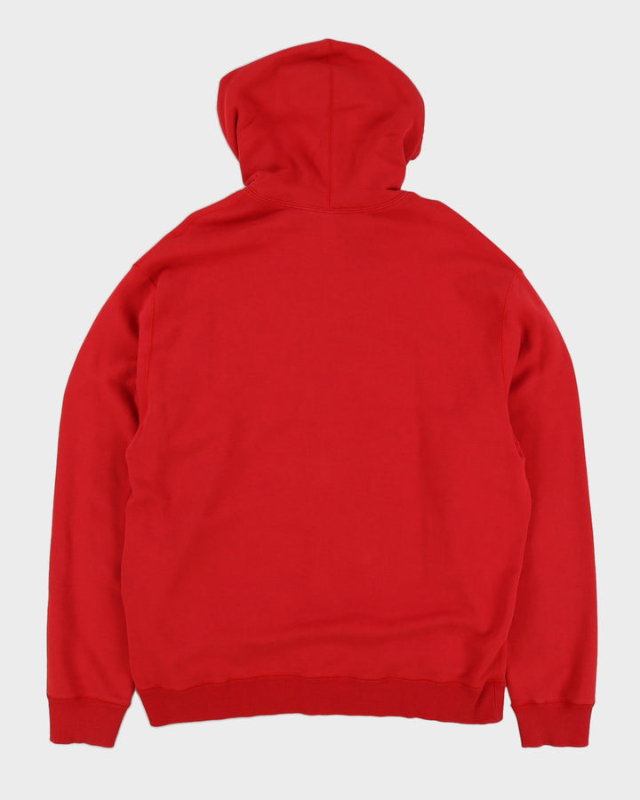 00s Y2K Nike Embroidered Red Zip Up Hoodie - XXL