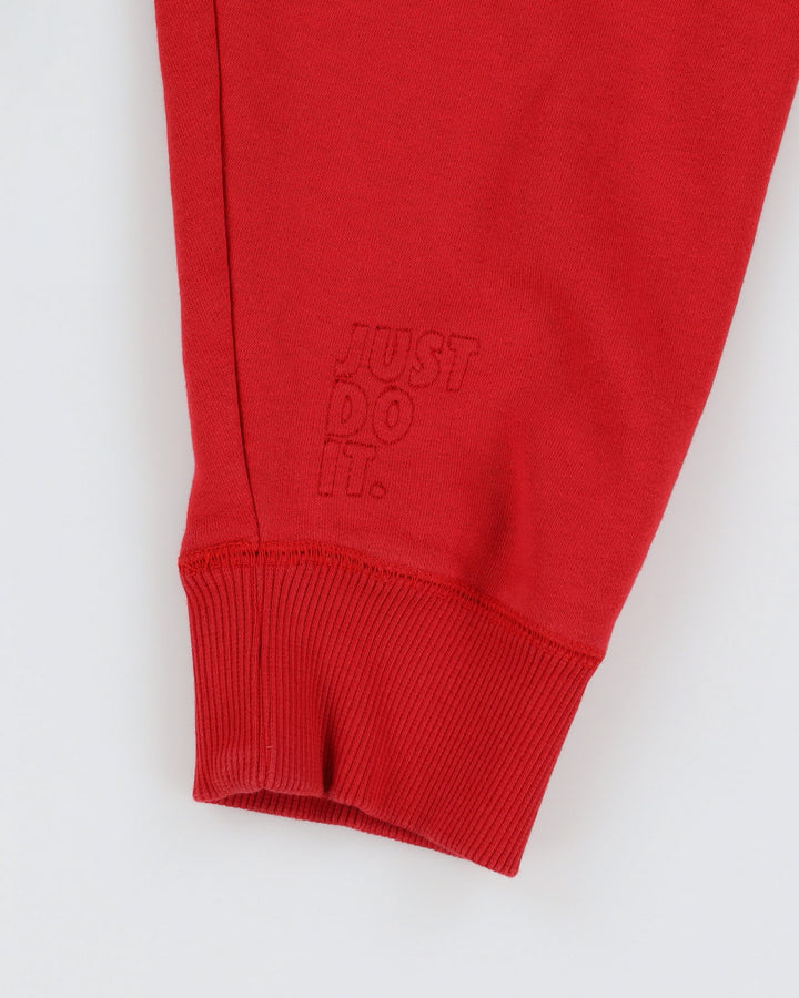 00s Y2K Nike Embroidered Red Zip Up Hoodie - XXL