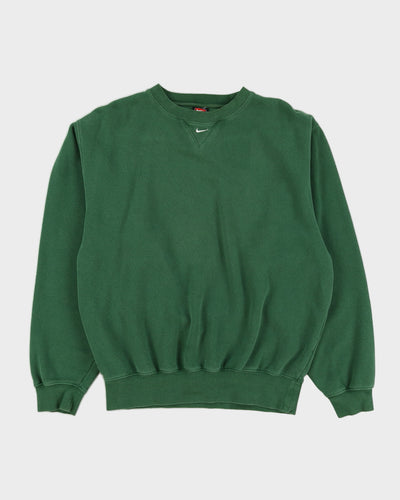 00s Y2K Nike Embroidered Swoosh Green Sweatshirt - M