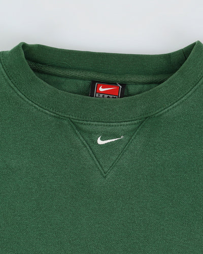 00s Y2K Nike Embroidered Swoosh Green Sweatshirt - M