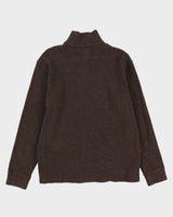 Vintage 90s Ralph Lauren Brown Quarter Zip Sweatshirt - M