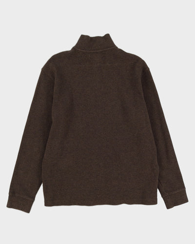Vintage 90s Ralph Lauren Brown Quarter Zip Sweatshirt - M