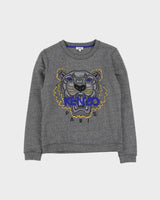 Kenzo Grey Embroidered Sweatshirt - M