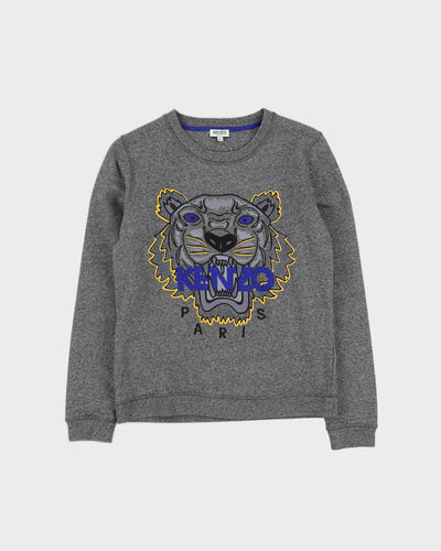 Kenzo Grey Embroidered Sweatshirt - M