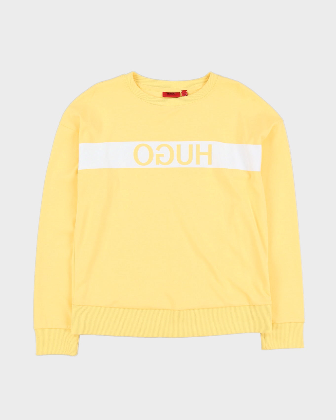 Hugo Boss Reverse Logo Pastel Yellow Sweatshirt - M