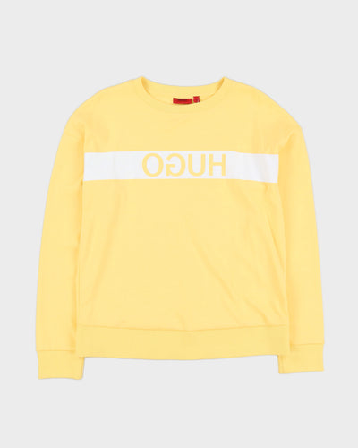 Hugo Boss Reverse Logo Pastel Yellow Sweatshirt - M