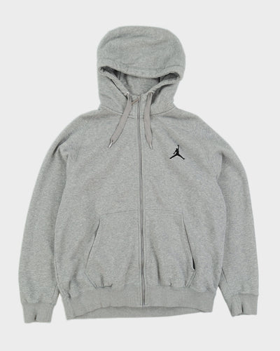 Jordan Grey Zip Up Hoodie - L