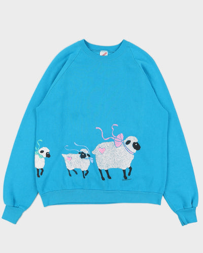 Vintage 90s Doubled Sided Sheep Sweatshirt - XL