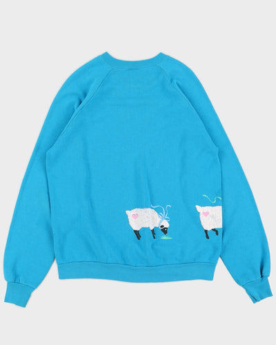 Vintage 90s Doubled Sided Sheep Sweatshirt - XL