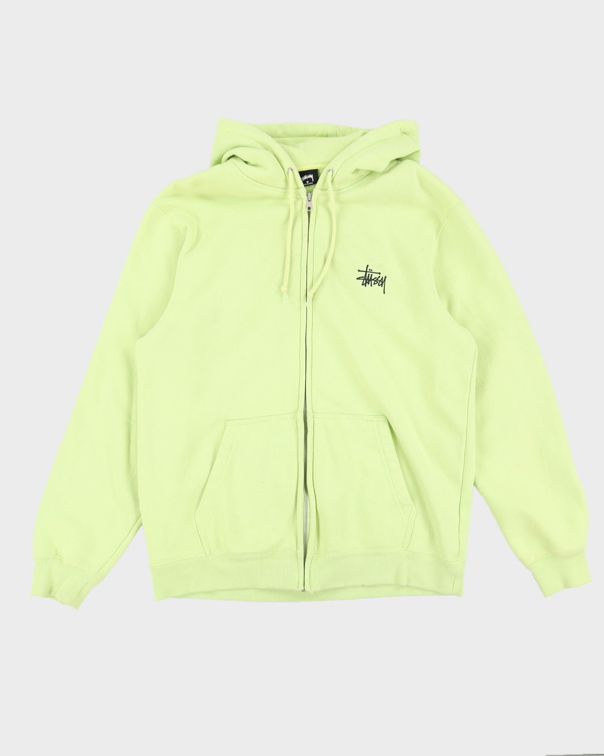 Stussy Lime Zip Up Hoody - M