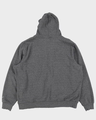 00s Y2K Nike Embroidered Logo Grey Zip Up Hoodie - XXL