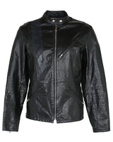 Vintage 80's Black Cafe Racer Style Leather Jacket - S