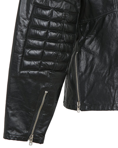 Vintage 80's Black Cafe Racer Style Leather Jacket - S