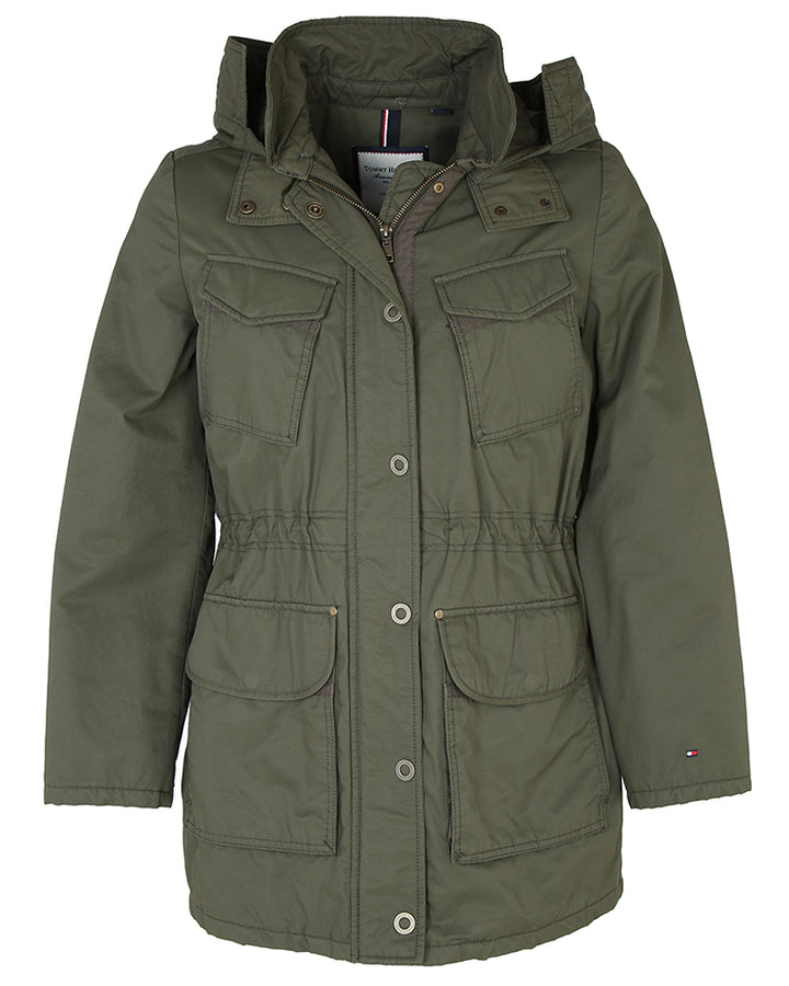 Tommy Hilfiger Olive Green Parka Jacket - L