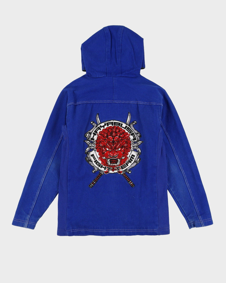 Vintage 90s Hayabusa Uwagi Gi Jacket 3.0. Jiu Jitsu Blue Hooded Jacket - S