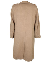 70s Camel Colour Double Breasted Overcoat - S