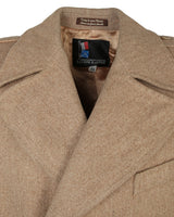 70s Camel Colour Double Breasted Overcoat - S