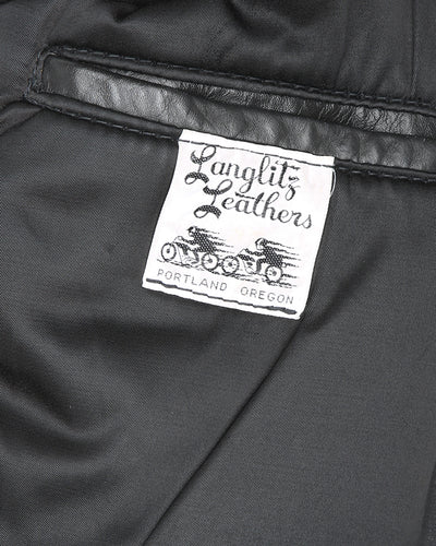 Vintags 60s Custom Made Langlitz Leathers Horsehide Biker Jacket - XS