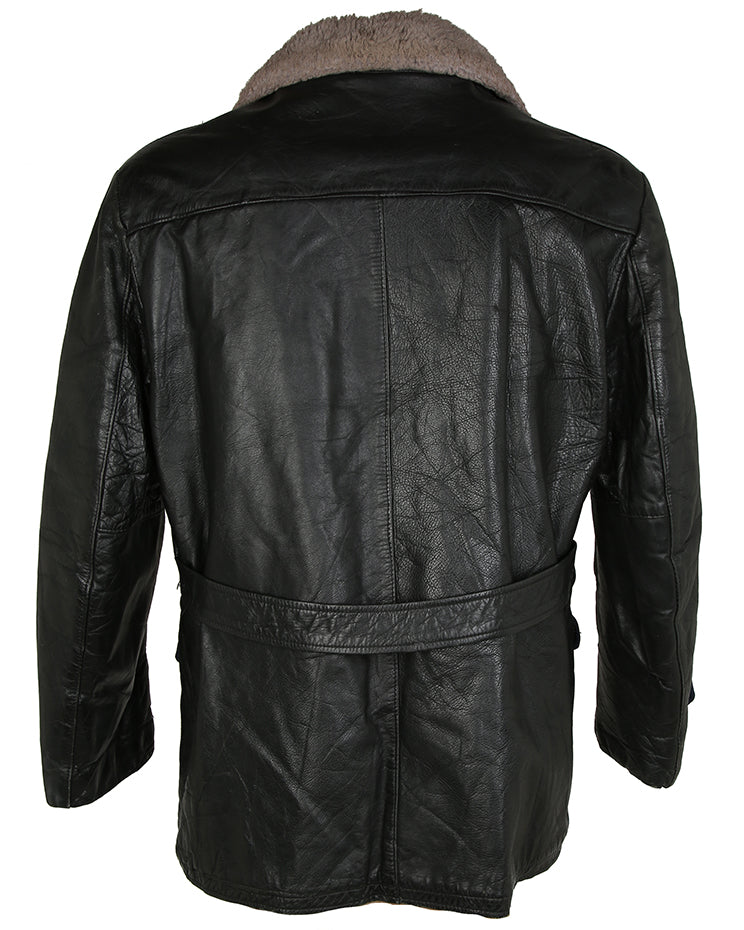 Vintage 50s Aviation Transport Style Leather Jacket - L
