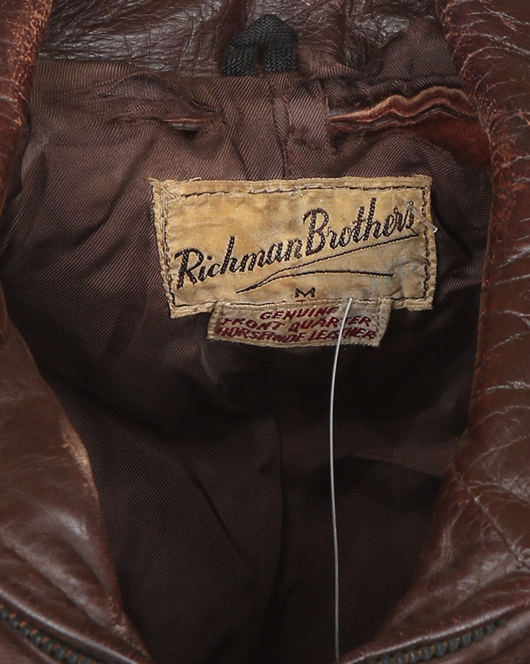 Late 40s Richman Brothers Horsehide Leather Jacket - M