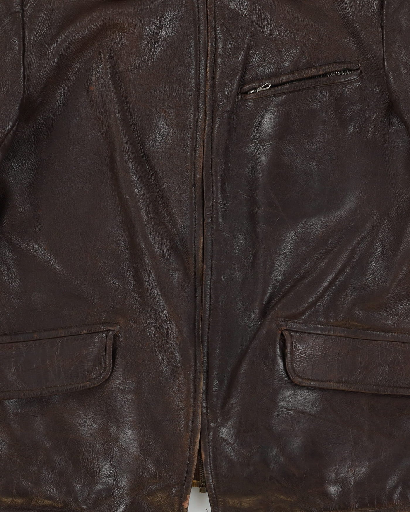 Vintage 1940s Brown Leather Jacket - S