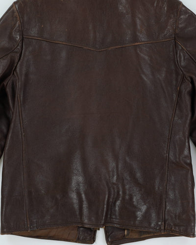 Vintage 1940s Brown Leather Jacket - S