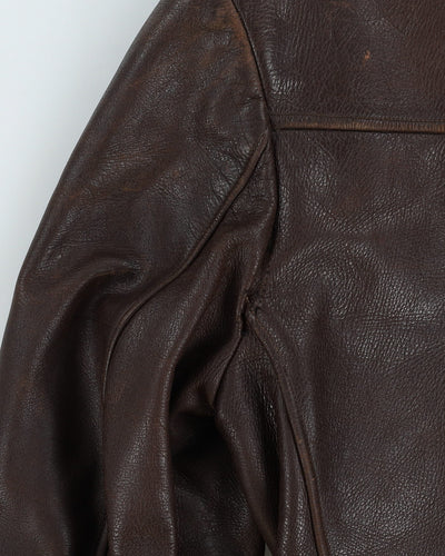 Vintage 1940s Brown Leather Jacket - S