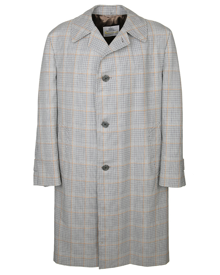 70s Aquascutum Check Overcoat - XL