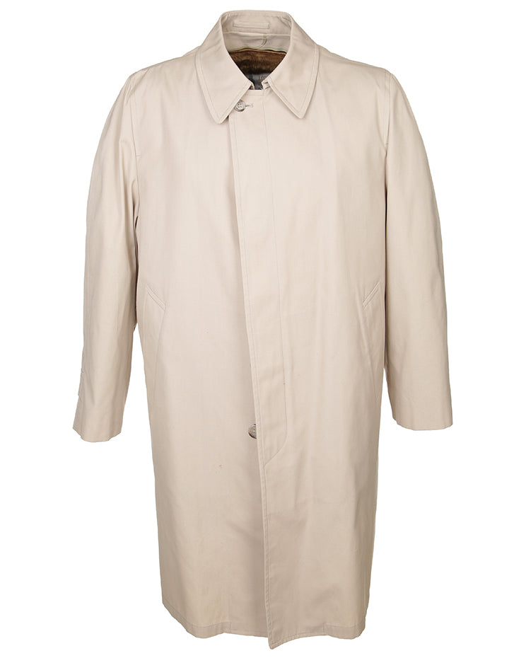 London Fog cotton mac coat with removable faux fur lining in beige - M