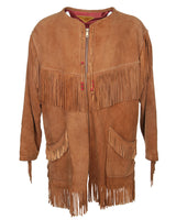 Vintage 70s Buckskin Suede Fringed Western Jacket - XXL
