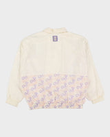 Vintage 90s Floral Print White Shell Windbreaker Jacket - XL