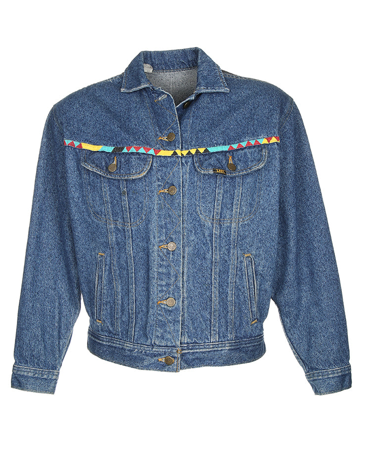 Vintage 70s Lee painted graphic denim jacket - XL