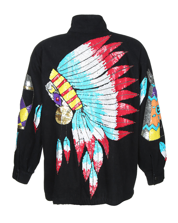 1990's Indian Inspired Sequinned Jacket - XL