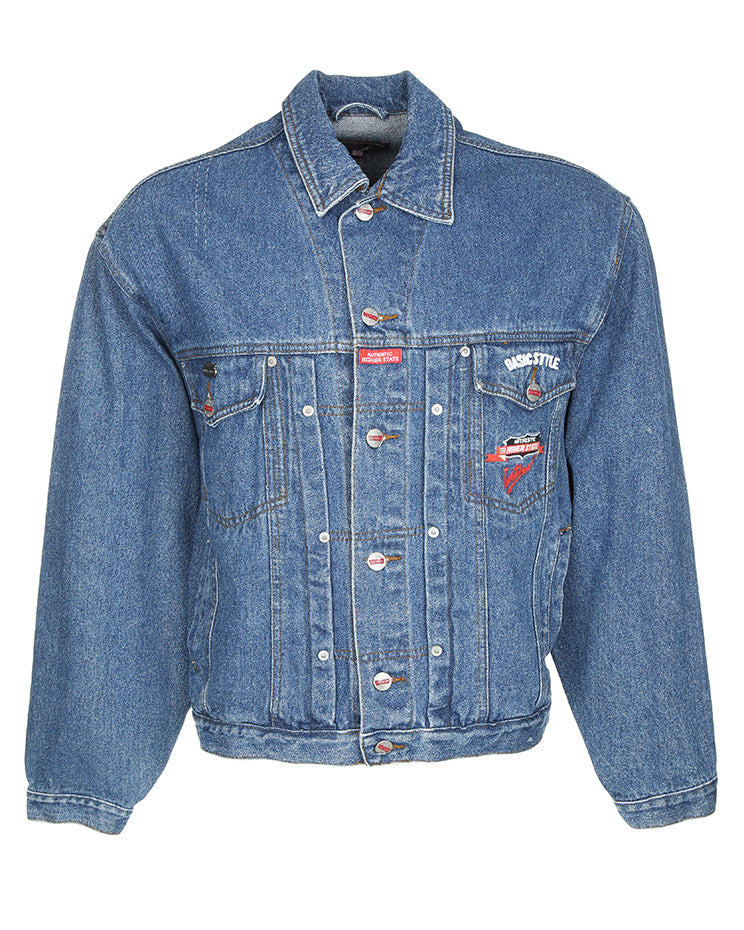 Logo Patch Detailed Denim Jacket - XL
