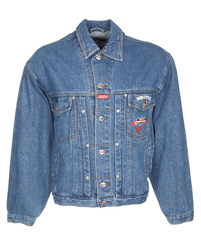Logo Patch Detailed Denim Jacket - XL