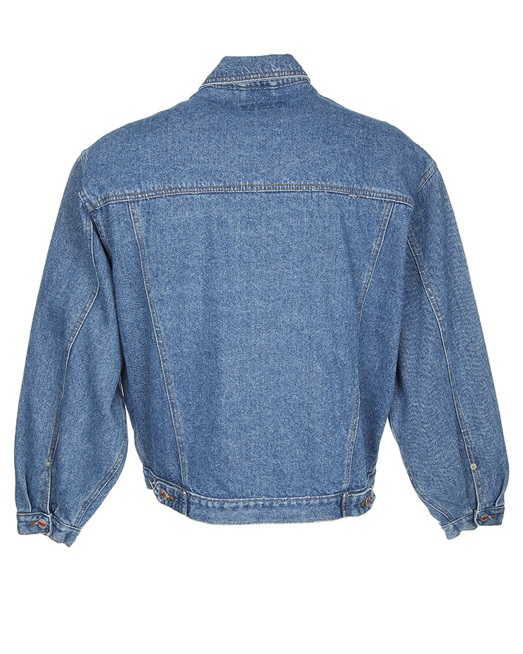 Logo Patch Detailed Denim Jacket - XL