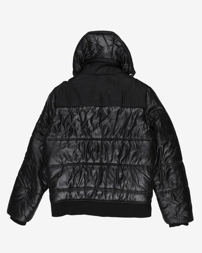 g-star raw black hooded puffa jacket - l