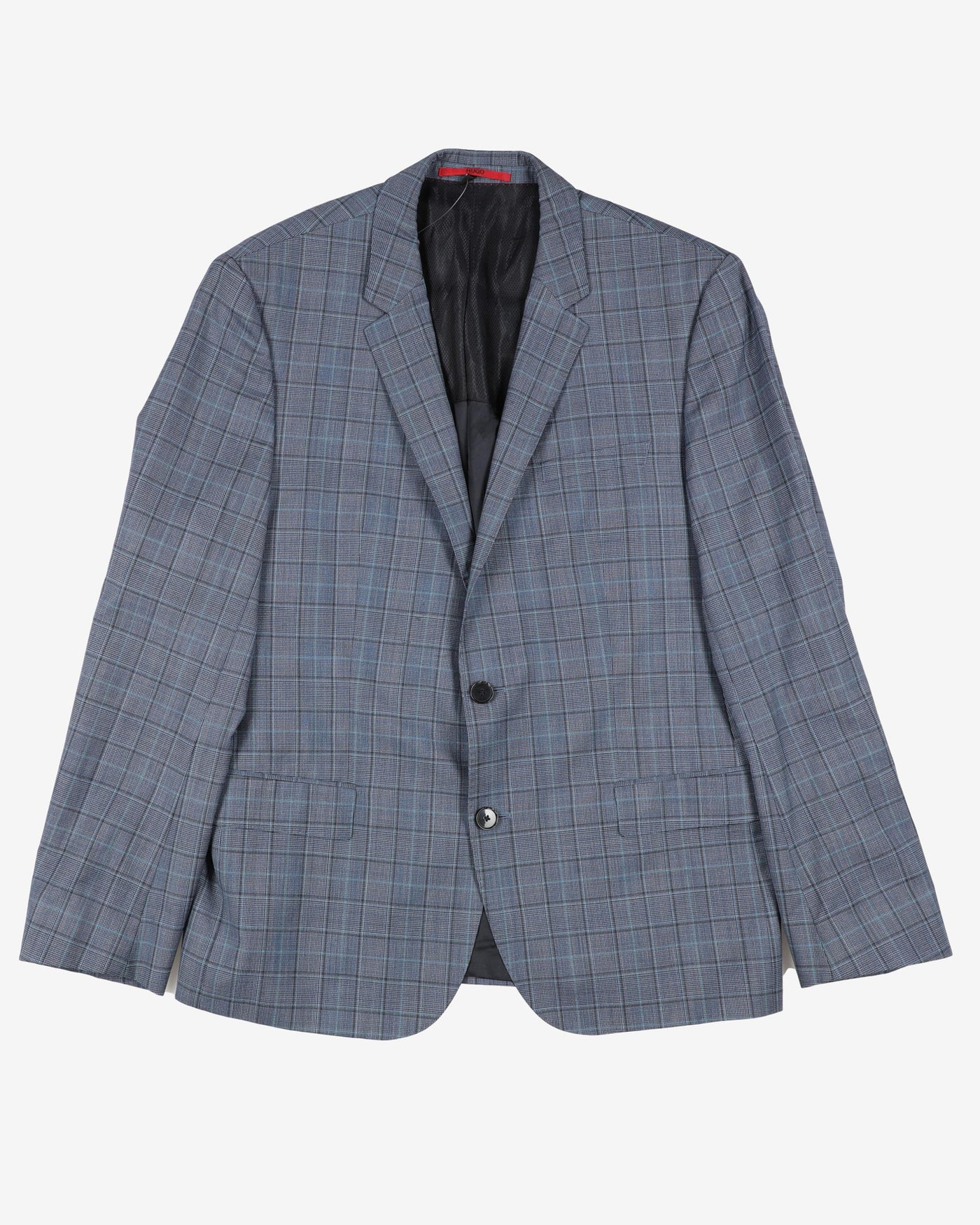 hugo boss blue check blazer jacket - m