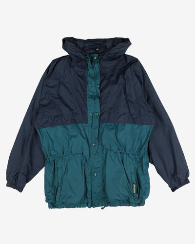 Helly Hansen Navy / Green Windbreaker Raincoat - M