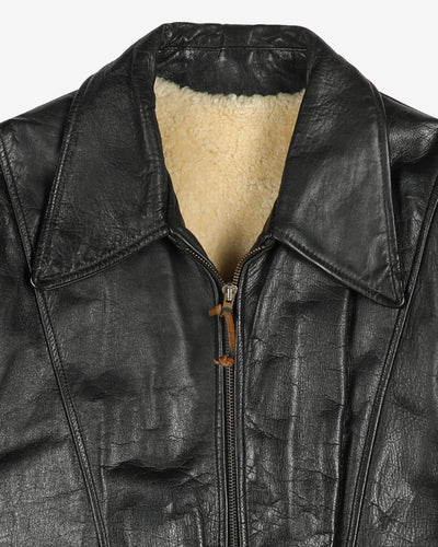 Vintage 1940s Original Clix Zipper Lined Leather Jacket - L