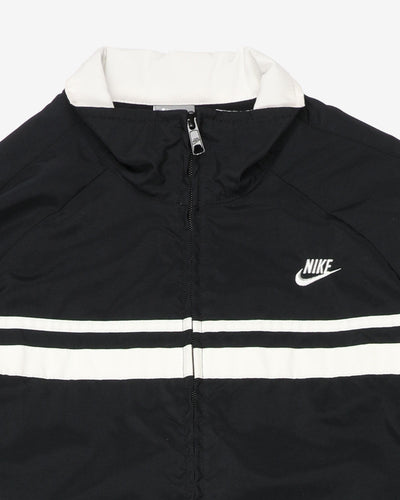 Nike Black 2 Stripes Logo Windbreaker Jacket - L