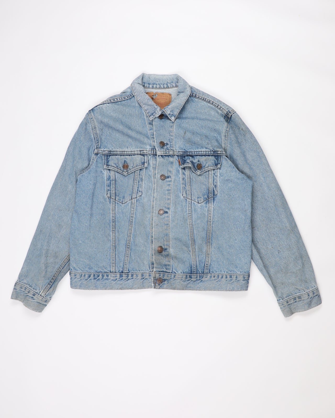 Vintage 80s Levi's Orange Tab Light Wash Denim Jacket - M