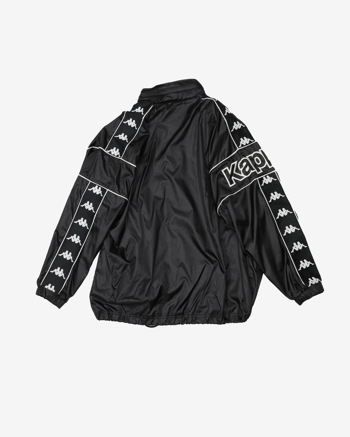 Vintage 90s Kappa Black Classic Logo Full Zip Jacket - L