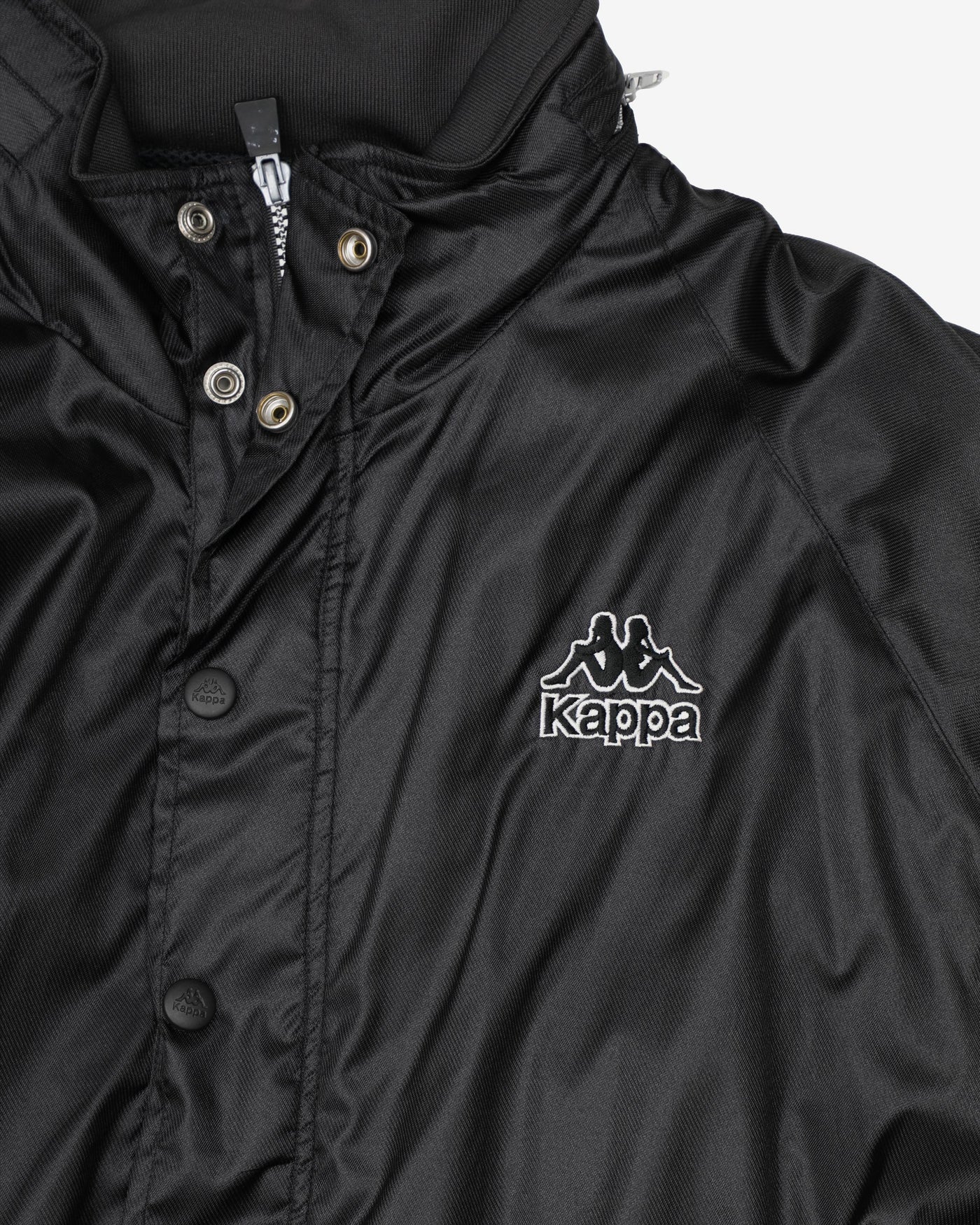 Vintage 90s Kappa Black Classic Logo Full Zip Jacket - L