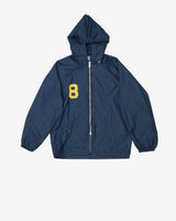 Vintage 80s Champion Navy #8 Falcons Hooded Windbreaker Sports Jacket - M