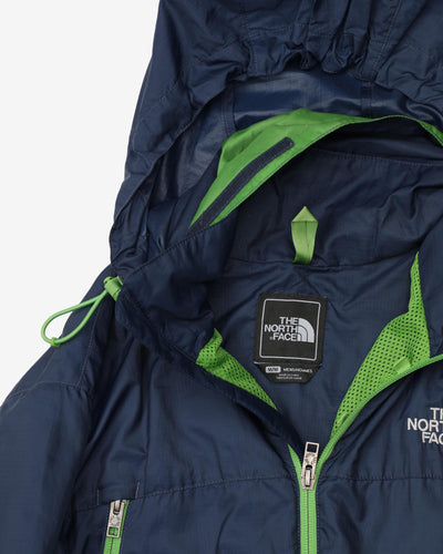 The North Face Navy / Green Hooded Rain Jacket - M