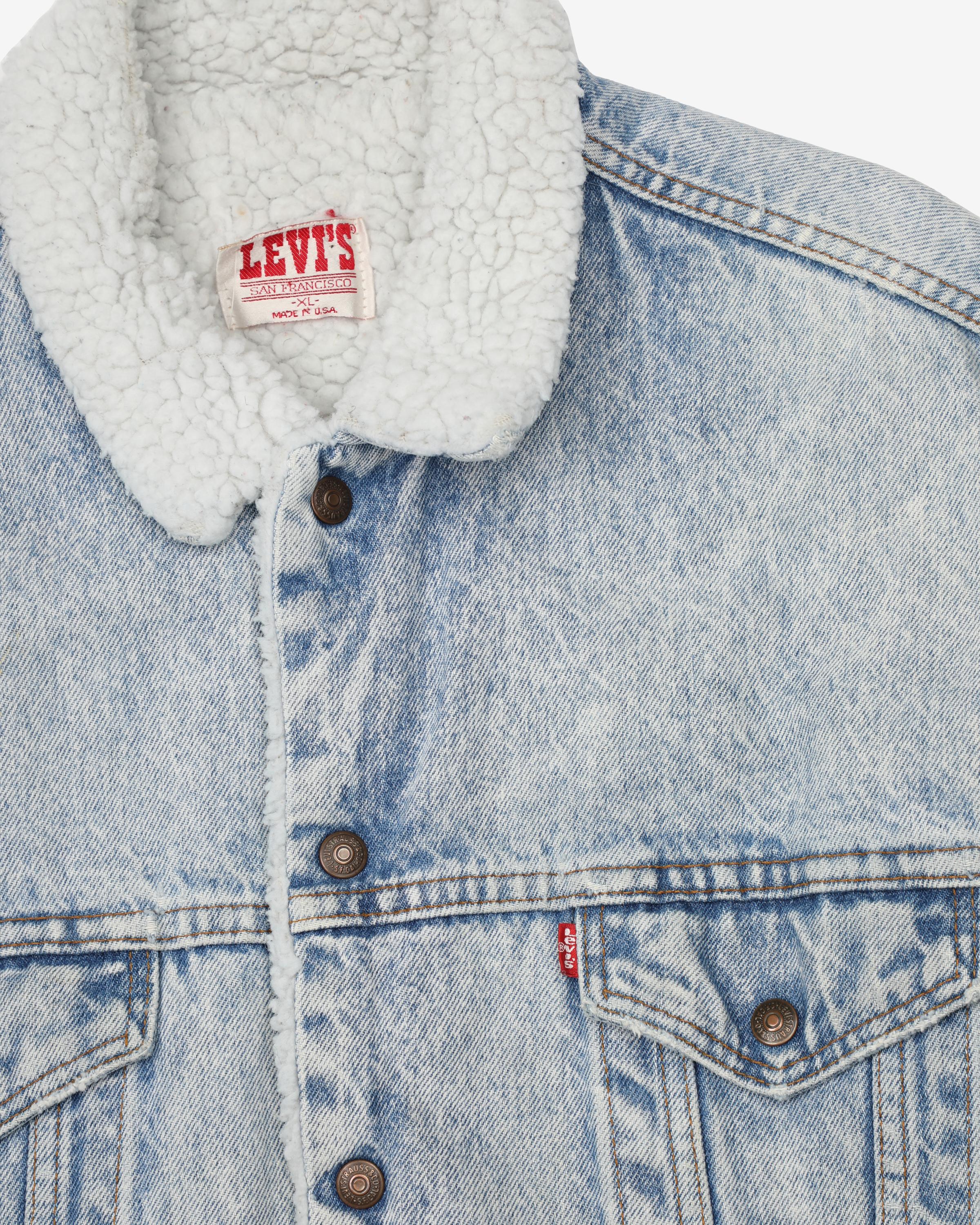 Vintage 80s Levi's Sherpa Lined Denim Jacket - XL