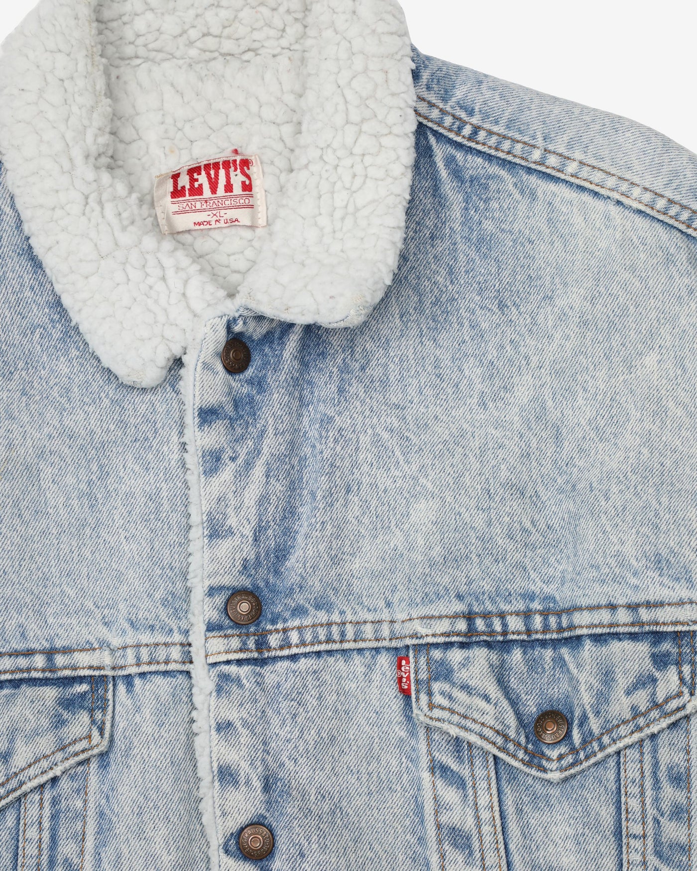 Vintage 80s Levi's Sherpa Lined Denim Jacket - XL