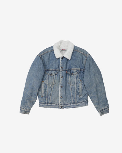 Vintage 80s Levi's Heavyweight Sherpa Lined Denim Jacket - S